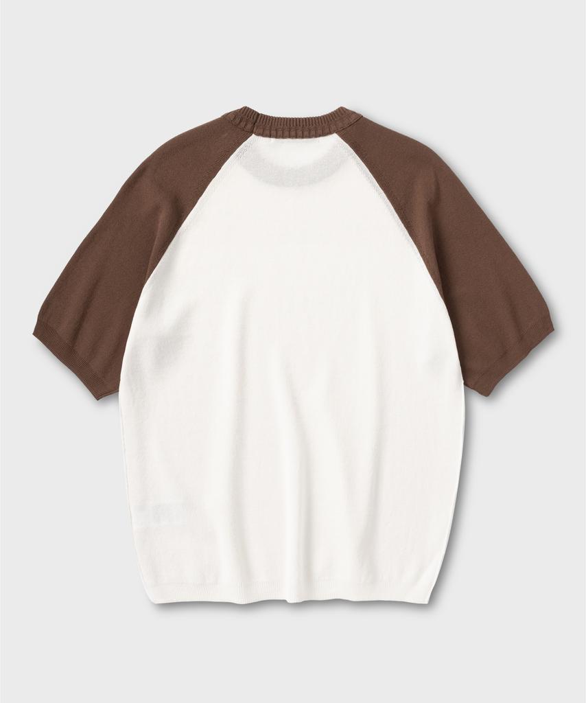 NONBLANK Raglan Hs Knit_Ivory/Brown