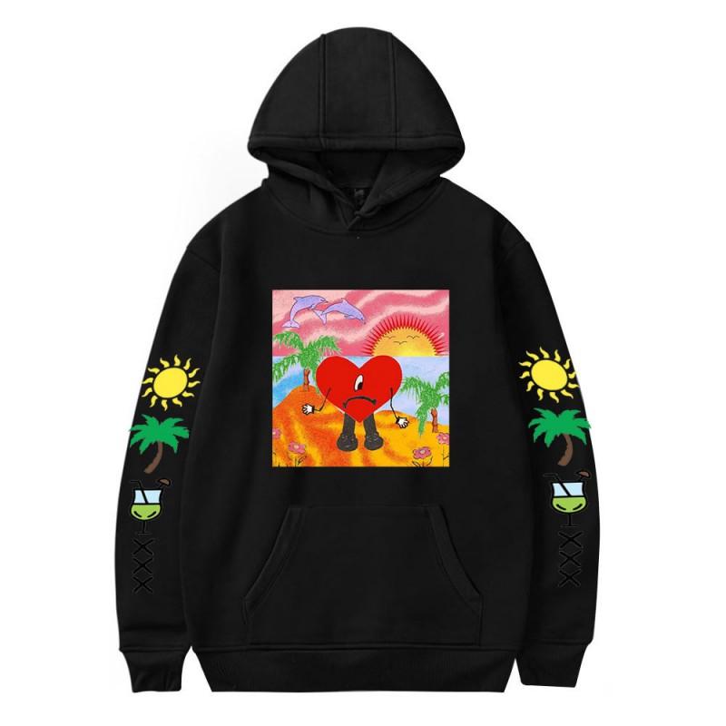 Bad Bunny Graphic Print Unisex Oversized Crewneck Sweatshirt Casual Long Sleeve Hoodie Fall