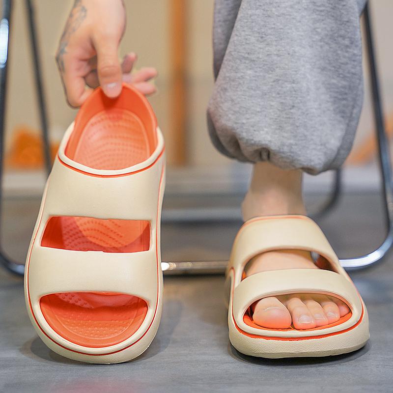 Trendiga herrtofflor Inomhus Utomhus Sandaler Strand Bekväma Mjuka Slides Nya Herr Fritidsskor Flip-flops Hemtofflor Sandaler