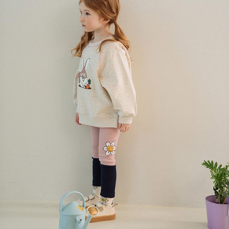Children's Autumn 2025 New Arrival Cute Floral Patchwork Leggings for Toddlers