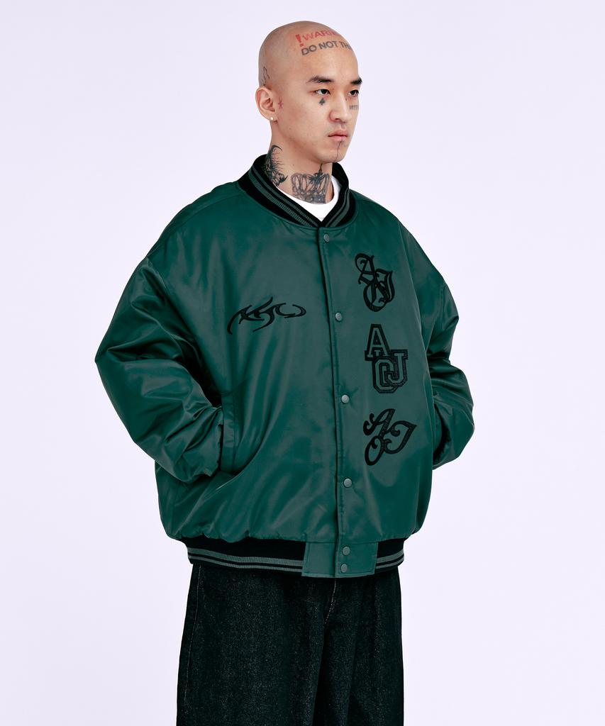 Ajobyajo Nylon Baseball Jacket [Green]