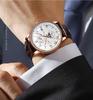 POEDAGAR Chronograph Watch Men 908 High Quality Leather Bracelet Wristwatches Charming Slim Mens Watches Relogio Masculino Gifts