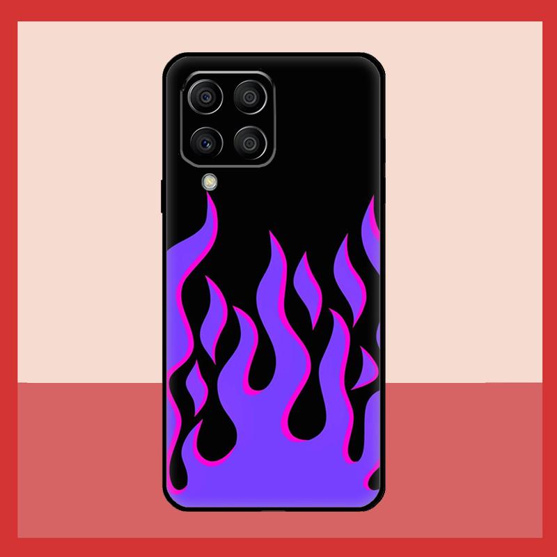 Blue Red Flame Fire Case For Samsung Galaxy M52 M32 M53 M16 M11 M21 M31 M35 M12 M13 M14 M15 M36 M56 M55 M34 M54
