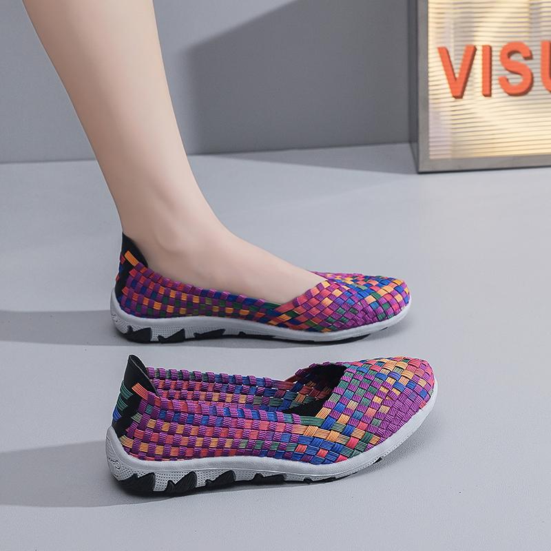 Summer Women Sneakers Comfort Casual Nurse Plus Size Flats Loafers Soft Beach Walking Sports Shoes Lightweight Slip On