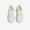 Women’s Chunky Platform Casual Sneakers – Off-White Height Increasing Dad Shoes with Wavy Outsole and Silver Accents