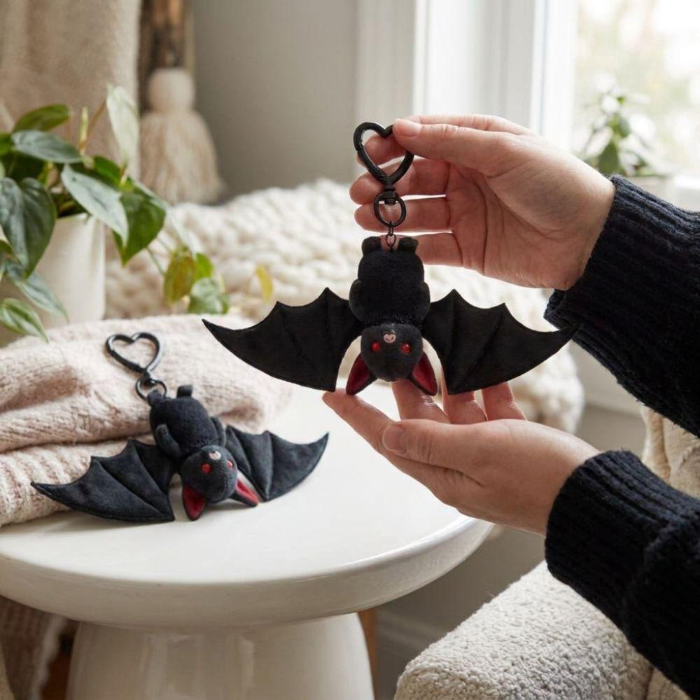 Gothic Bat Keychain with Wings Novelty Cute Bat Keyring Funny Bat Bag Charm  Halloween Gift