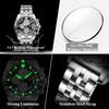 Mens Business Chronograph Watch Stainless Steel Band Luminous Date Waterproof Analog Quartz Dress Wrist Watch