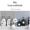 Tragbares Reiseflaschenset für Toilettenartikel - Druckspender mit großer Kapazität für Seife, Shampoo und Lotion