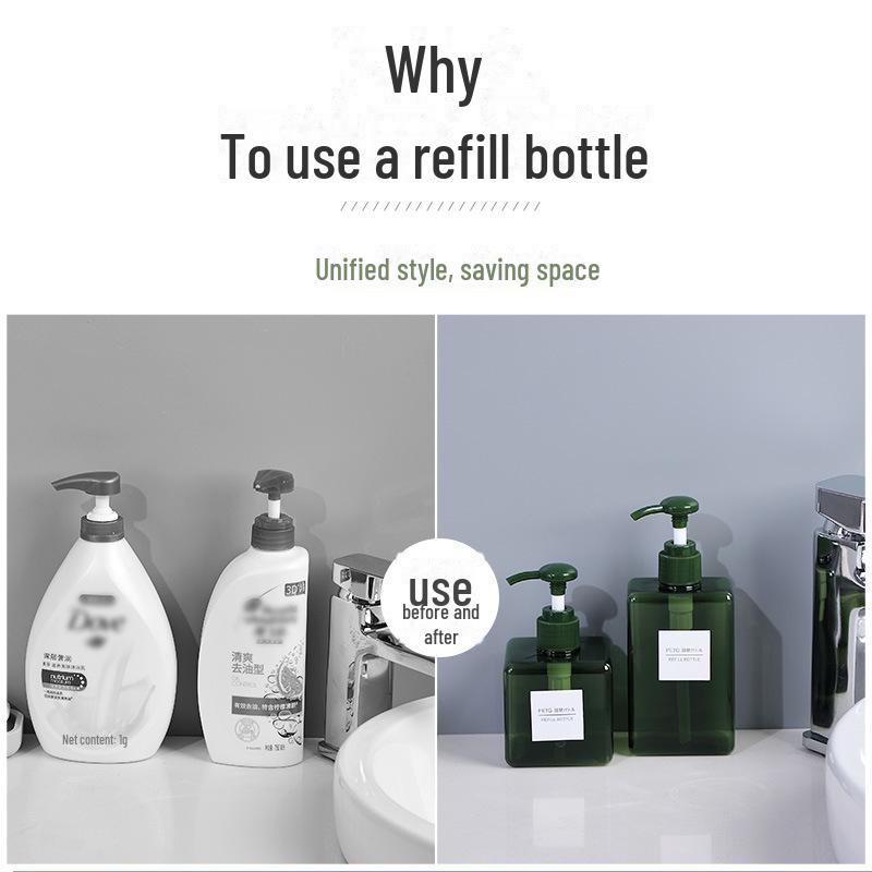Tragbares Reiseflaschenset für Toilettenartikel - Druckspender mit großer Kapazität für Seife, Shampoo und Lotion