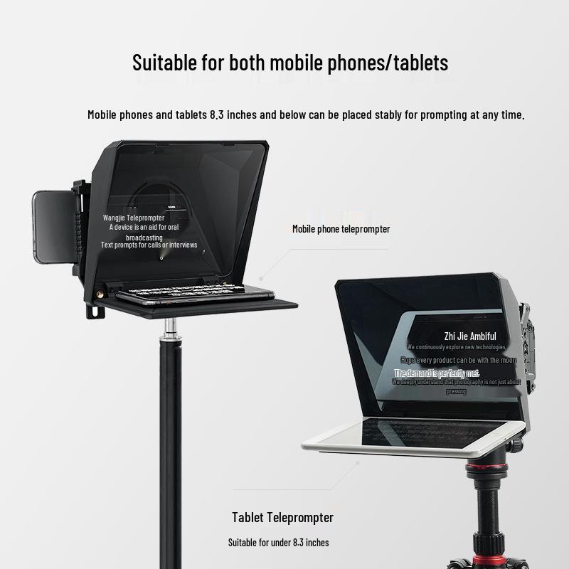 Ambitful Zhi Jie T1 Pro Foldable Teleprompter for Mobile Phones, Tablets, and Live Broadcasts