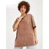 Cotton Washed Retro Women T-Shirts Vintage Tee Shirts Casual Short Sleeve Solid Loose Female Basic Clothing