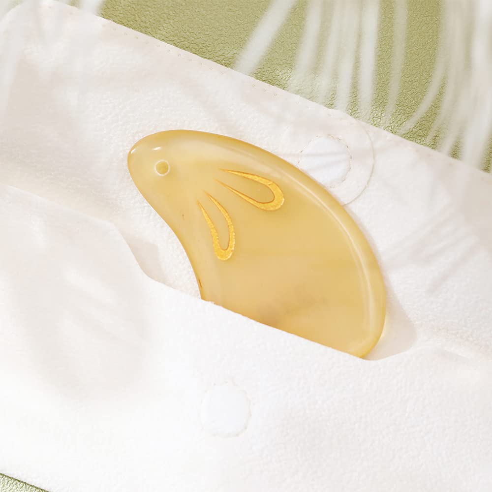 TAN MUJIANG Goat Horn Massage Moon Rabbit Design Board,