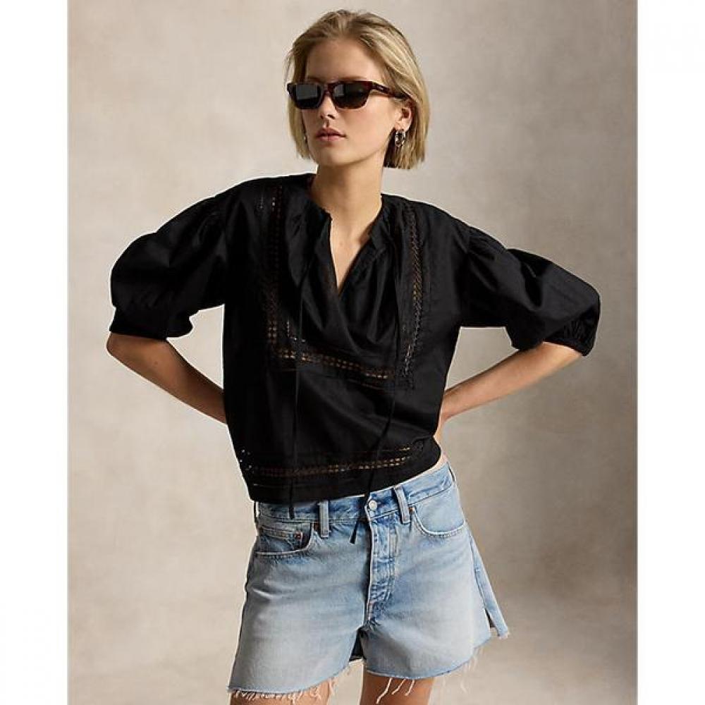 Polo Ralph Lauren Women S Lace Trim Cotton Shirt wmpoShtndo21136001 XS
