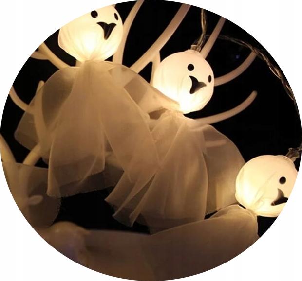 Halloween Melinera ghost glowing garland (chain) 10 pcs.