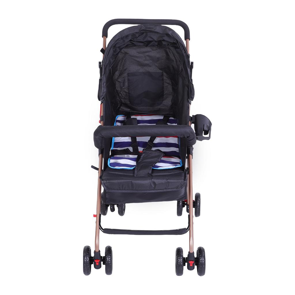 Baby Stroller Lightweight Foldable Shock Absorption High Landscape Toddler Pushchair with   Backrest Canopy Net Storage Basket for Outdoor