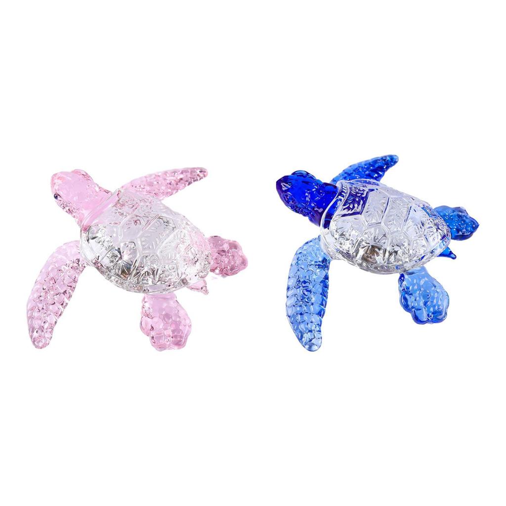 Glass Sea Turtle Statue Multifunctional Tabletop Ornament for Bookshelves