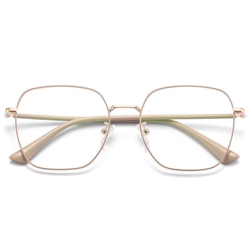 Korean Retro Metal Frame Square Row Men's and Women's Anti-blue Light/anti-radiation Glasses