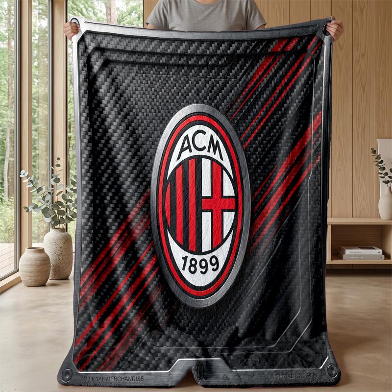 AC Mailand Thema Decke Weiche Flanelldecke Plüsch Überwurfdecke Gemütliche Sofa Bettdecke für Heimdekoration