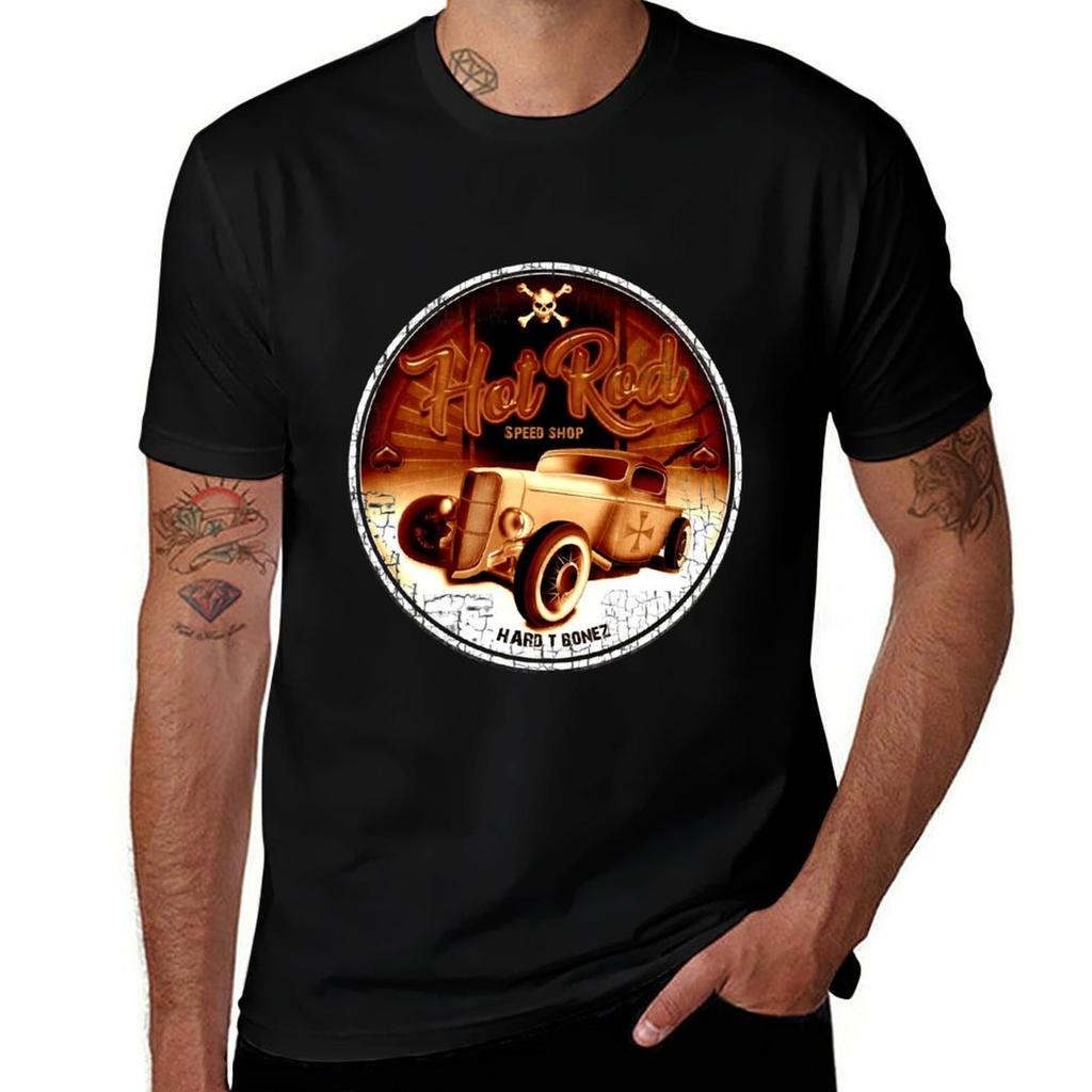 Hot Rods Speed Shop TShirt Basic Daily Outfit Short Sleeve Tee