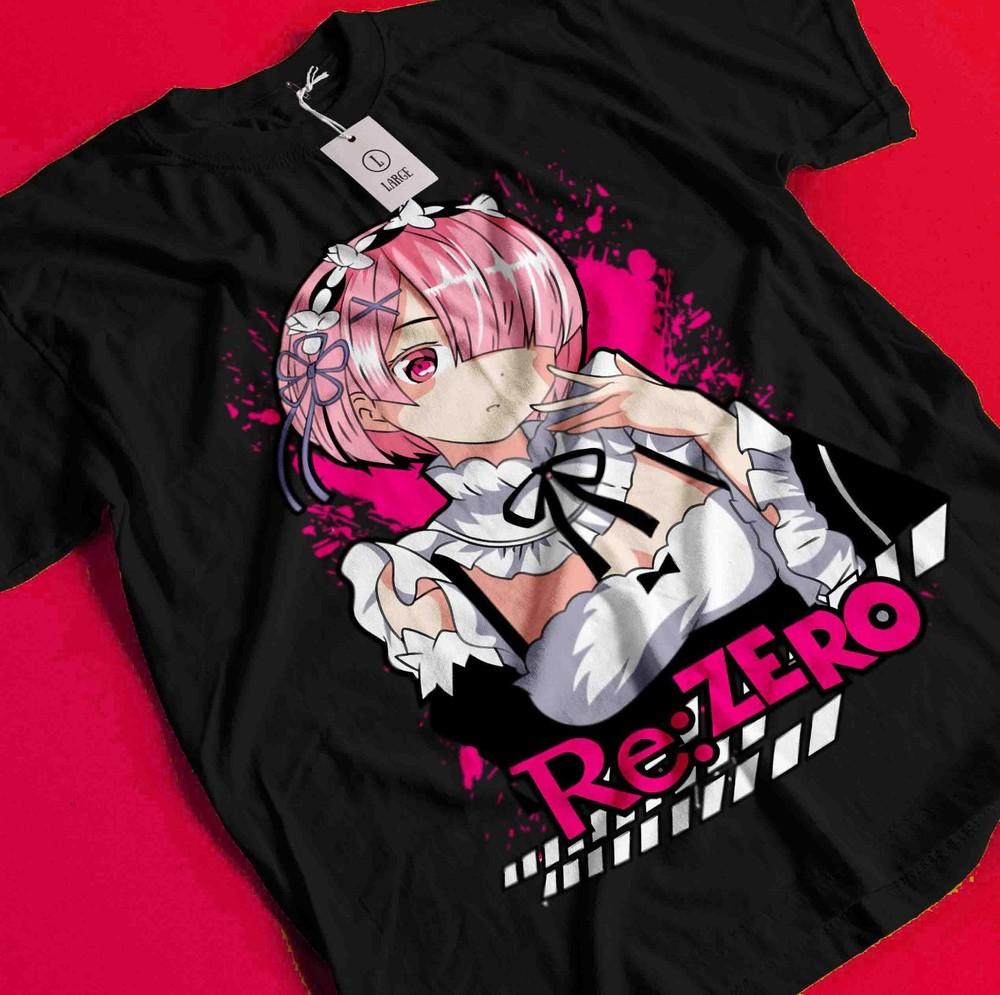 

Re Zero Shirt Emilia Tshirt Ram T-Shirt Subaru Anime Waifu Japanese Manga Gift BB353 S