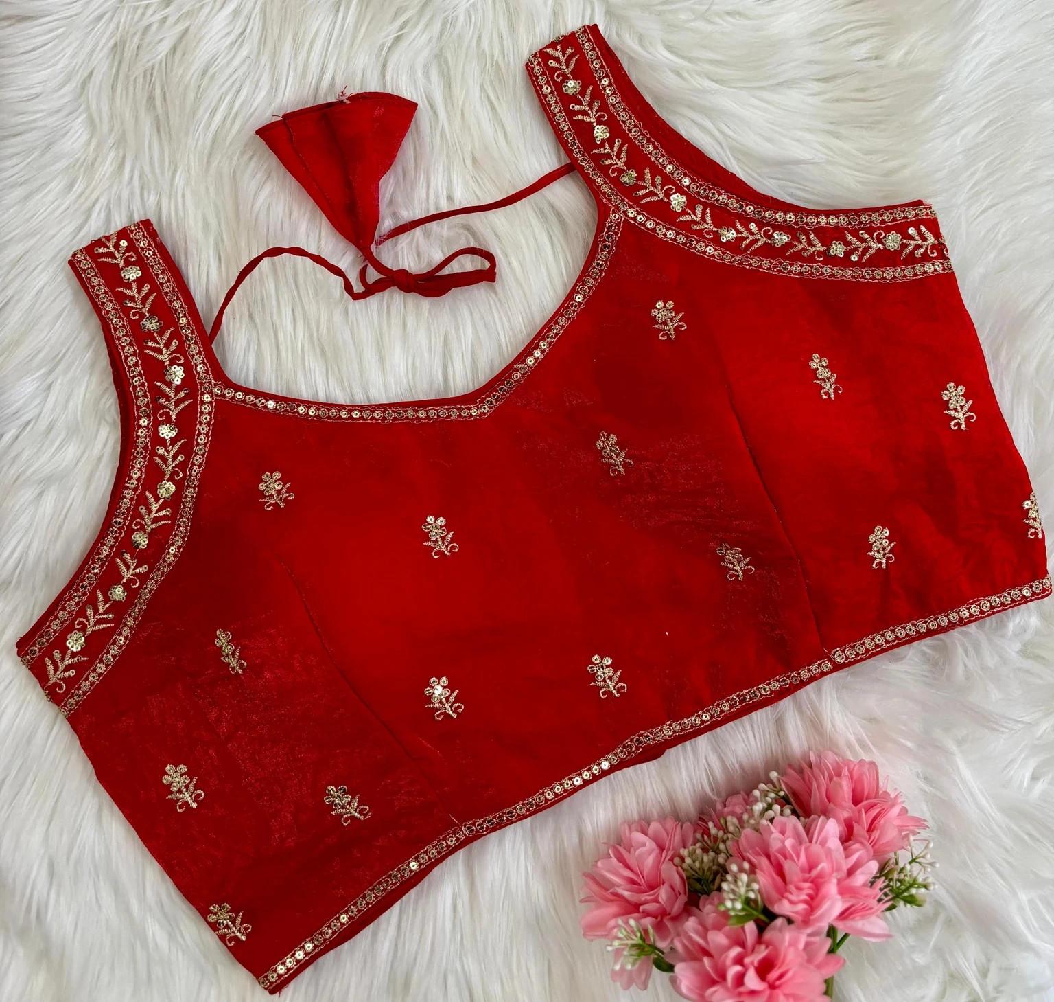 Indian Pakistani Party Wedding Wear Choli Women s Designer Embroidery Blouse красный