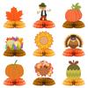 A Set of 9 Paper Honeycomb Ornaments for Thanksgiving Turkey Themed Parties Desktop Supplies Holiday Fun Decorations and Props