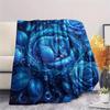 Blue Rose Animal Print Flannel Blanket,High quality Comfortable for All Seasons,Home Decor,Warmth and Comfort,Perfect for Christmas Gifts