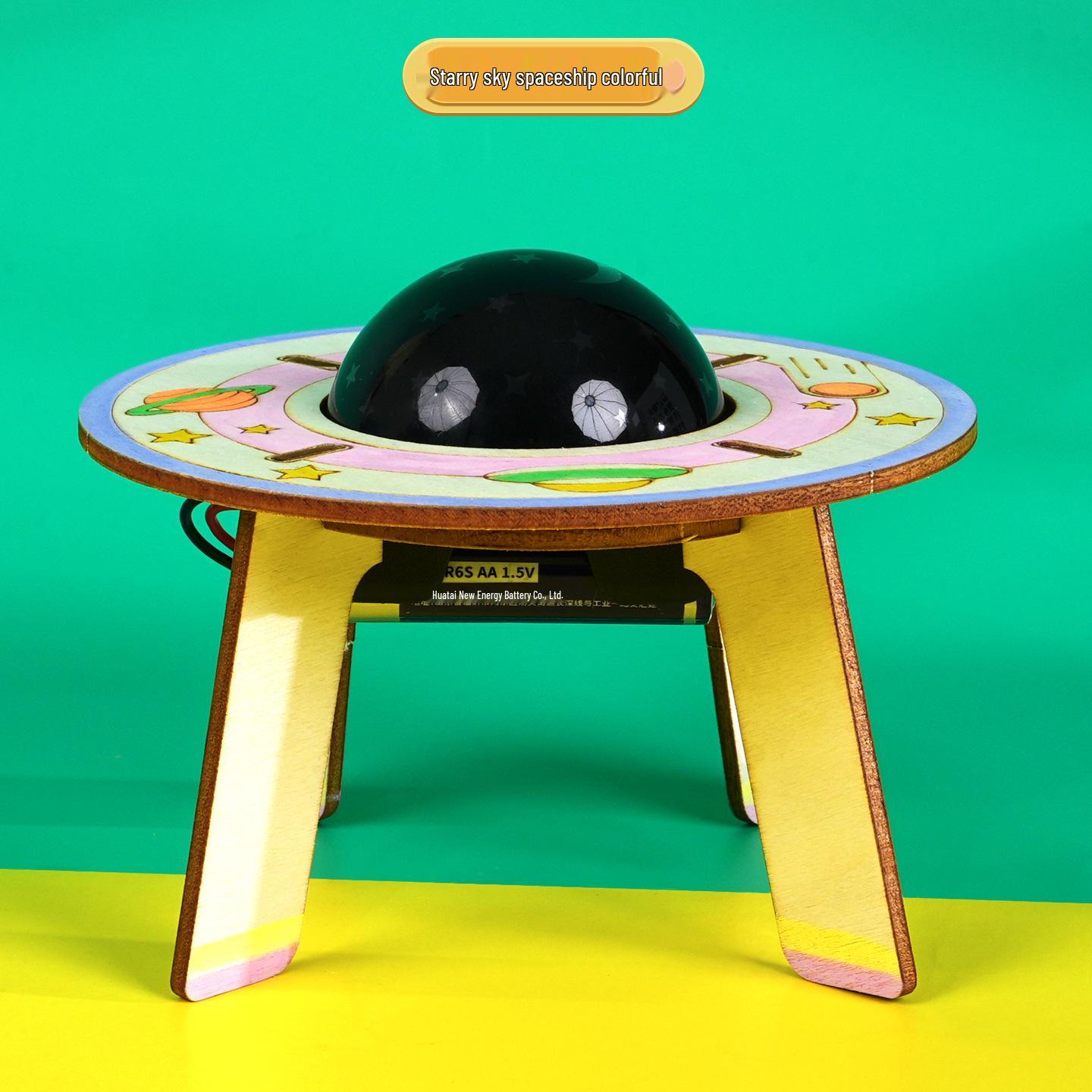 Alien Spaceship Starry Sky Lamp: Colorful DIY STEAM Science Experiment for Kids