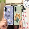Wrist Strap Flower Phone Case For LG Velvet 4G/5G Shockproof Waterproof Soft Case Fashion Design Anti-dust Kickstand