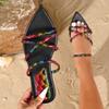 2026 Summer Women's Strappy Flat Pointed Toe Sandals - Casual Open Toe Beach Slippers