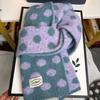 Korean Double-sided Knitted Scarf with Large Wave Dots, Women's Autumn and Winter Literary Sense, Warm and Cold-proof Scarf, Lazy Wind