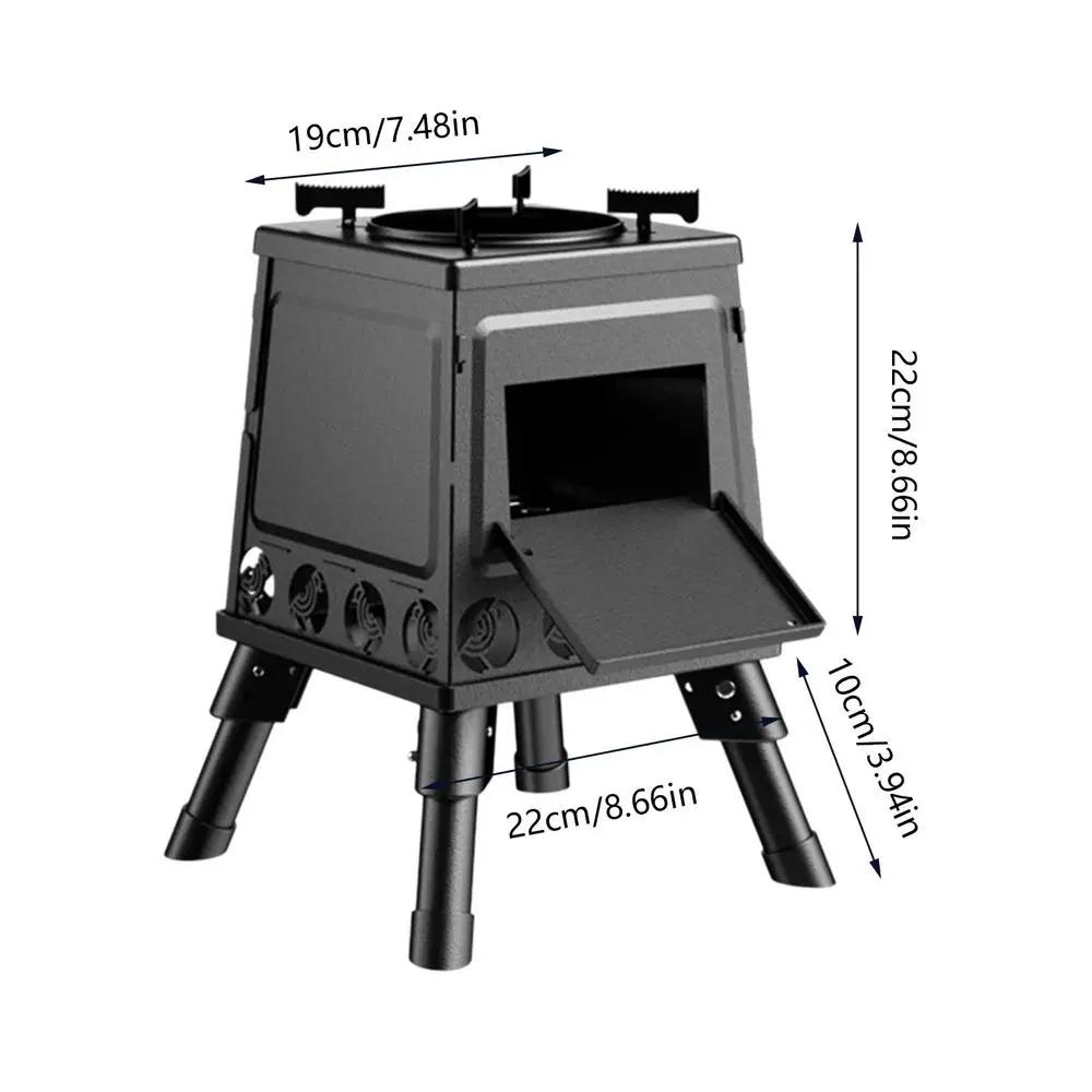 Camping Stove Foldable Camping Oven Wood Burning Stove Portable Wood Stove Camping Gadgets for Barbecue Boiling Water Cooking