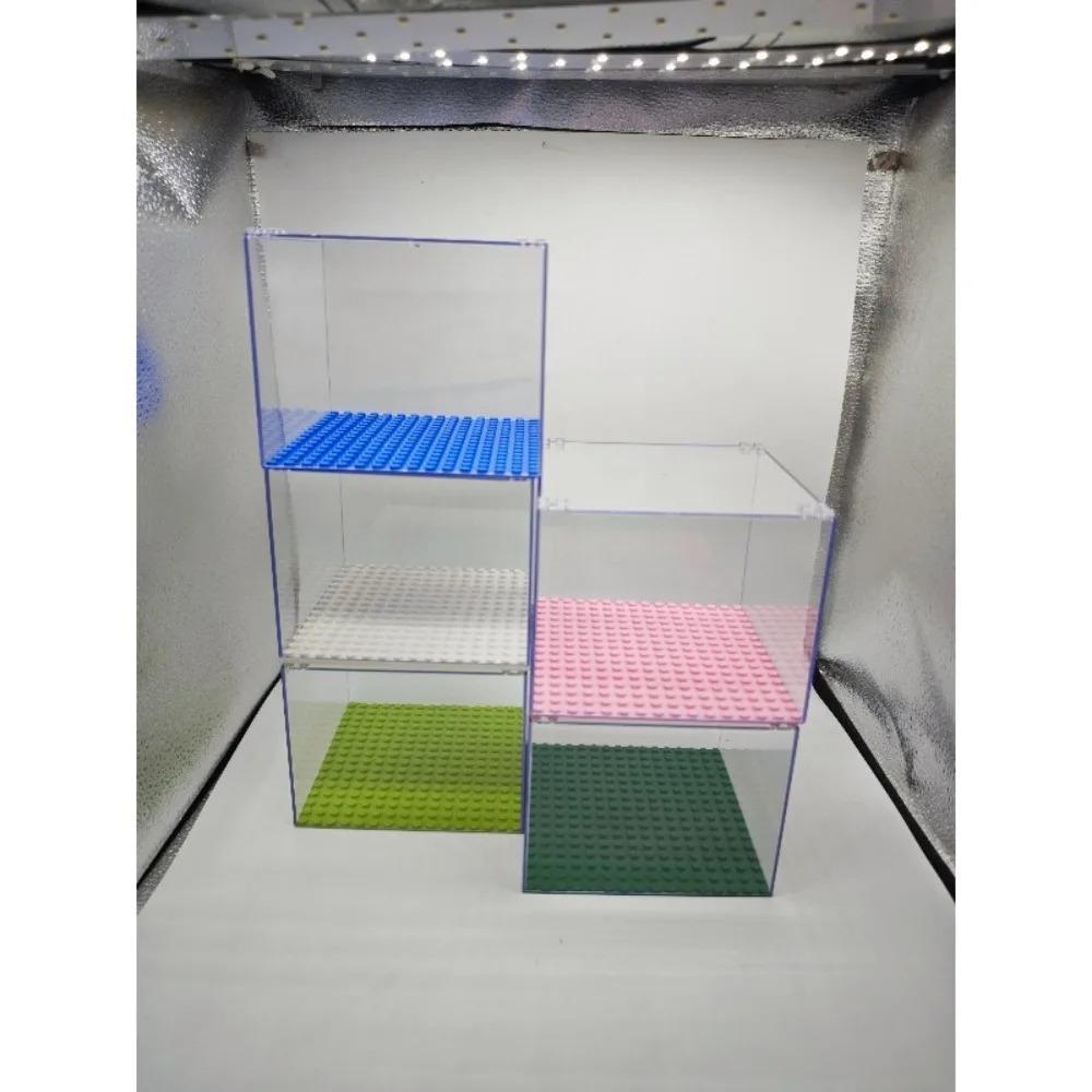 Building block MOC mini doll display box small particle assembly dust-proof storage box toy transparent ornaments toy gift