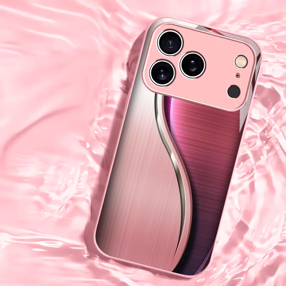 Damen neu Heiß verkaufende Schutzhülle Handyhülle Metallische Farbe Glas Handyhülle für iPhone 17 16 15 14 13 12pm Pro Plus Madam