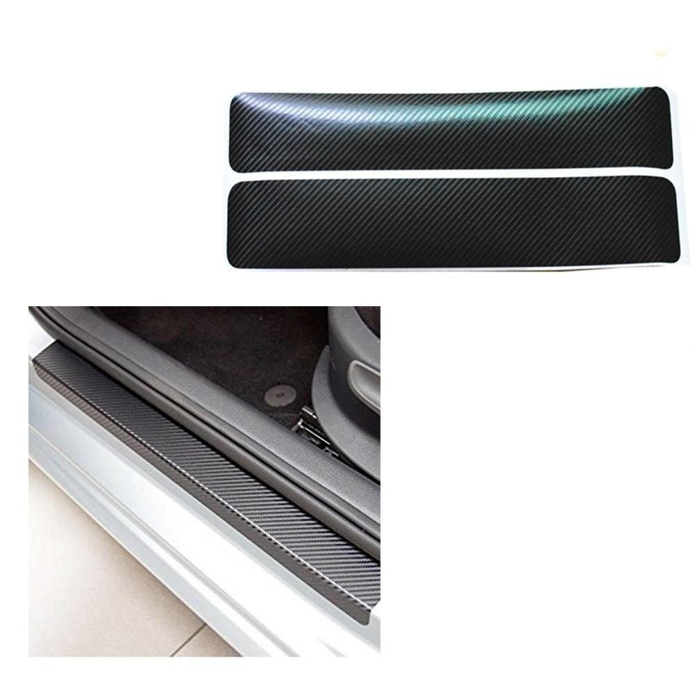 4X Accessories 3D Carbon Fiber Car Door Sill Scuff Anti-Scratch Decal Front Rear
