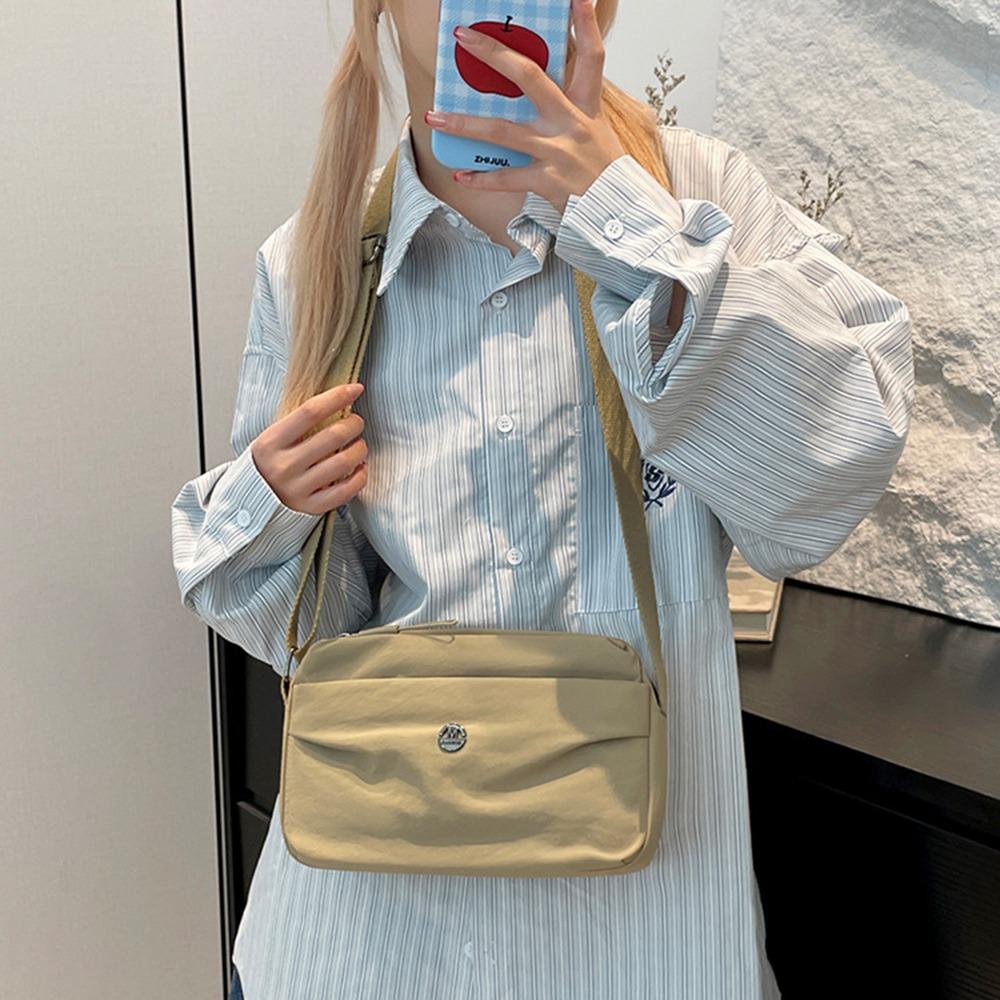 

Multi-layer Square Crossbody Bag Casual Single Shoulder Bag Portable Nylon Messenger Bag Shopping чорний