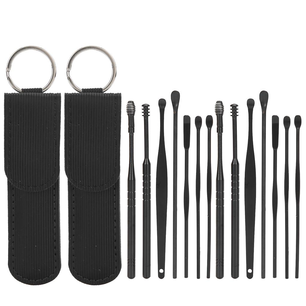 Ear Pick Spoon Stainless Steel Spiral Ear Spoon Ear Wax Removal Cleaner Set for Adult