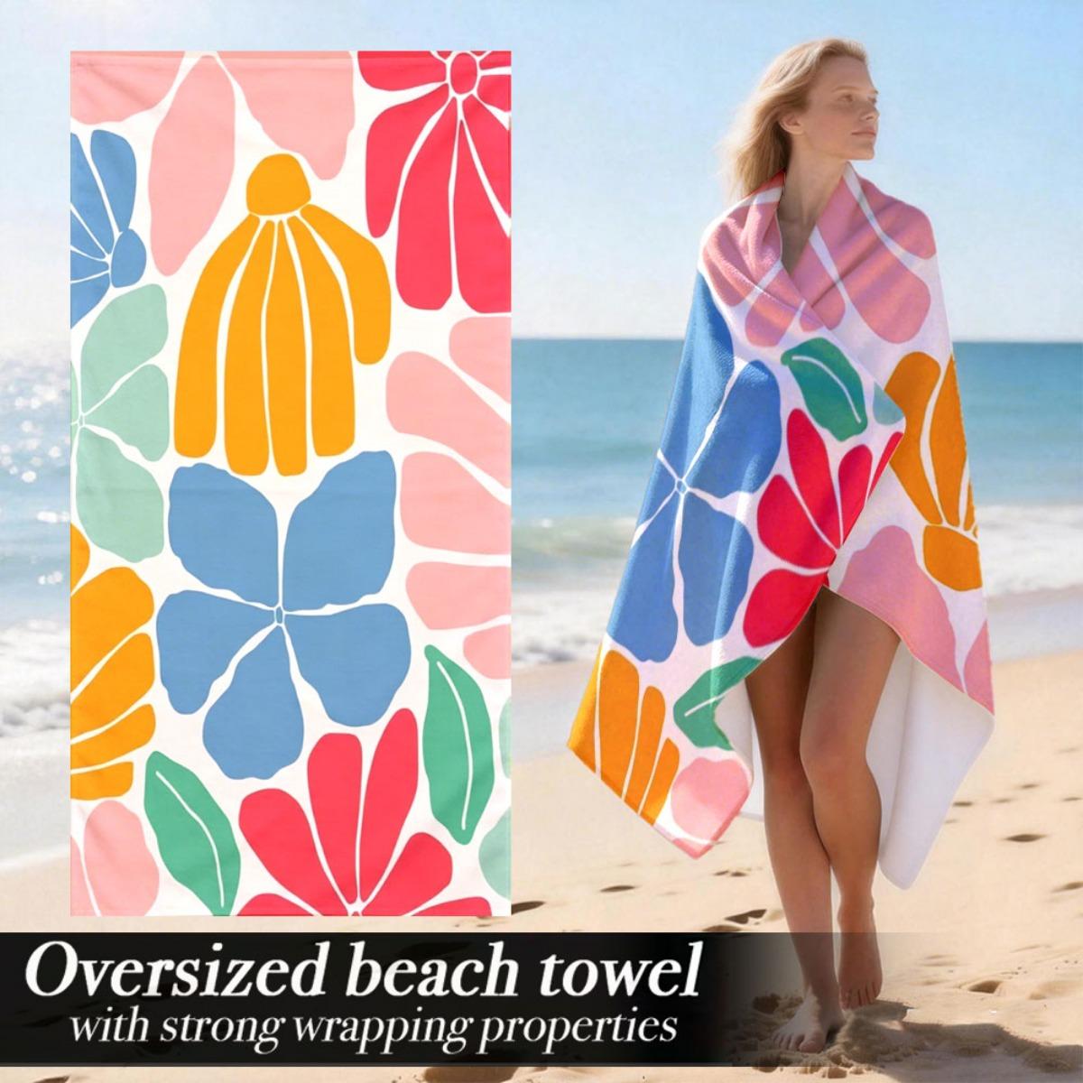 

Soft Extra Large Lightweight Luxury Oversized Beach Towel | Strong Wrapping Properties, Polyester, Vintage, Machine Washable | P W30*H60(CM)