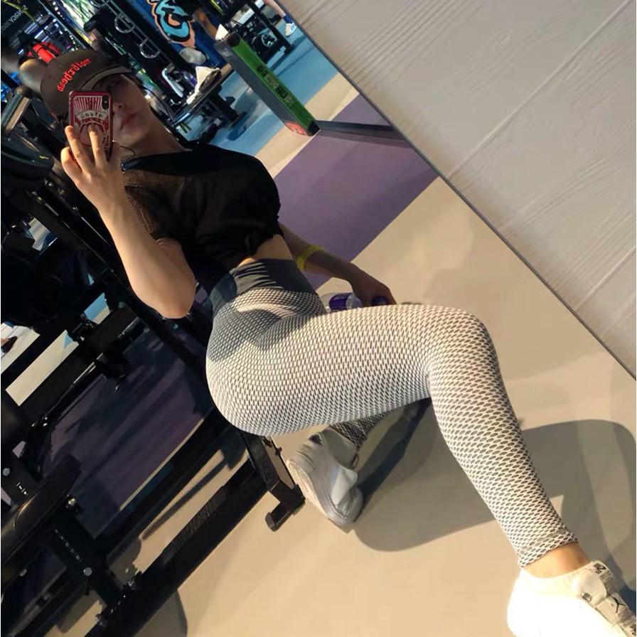 Peach Bubble Butt-Lifting High Waist Honeycomb Yoga Pants for Women