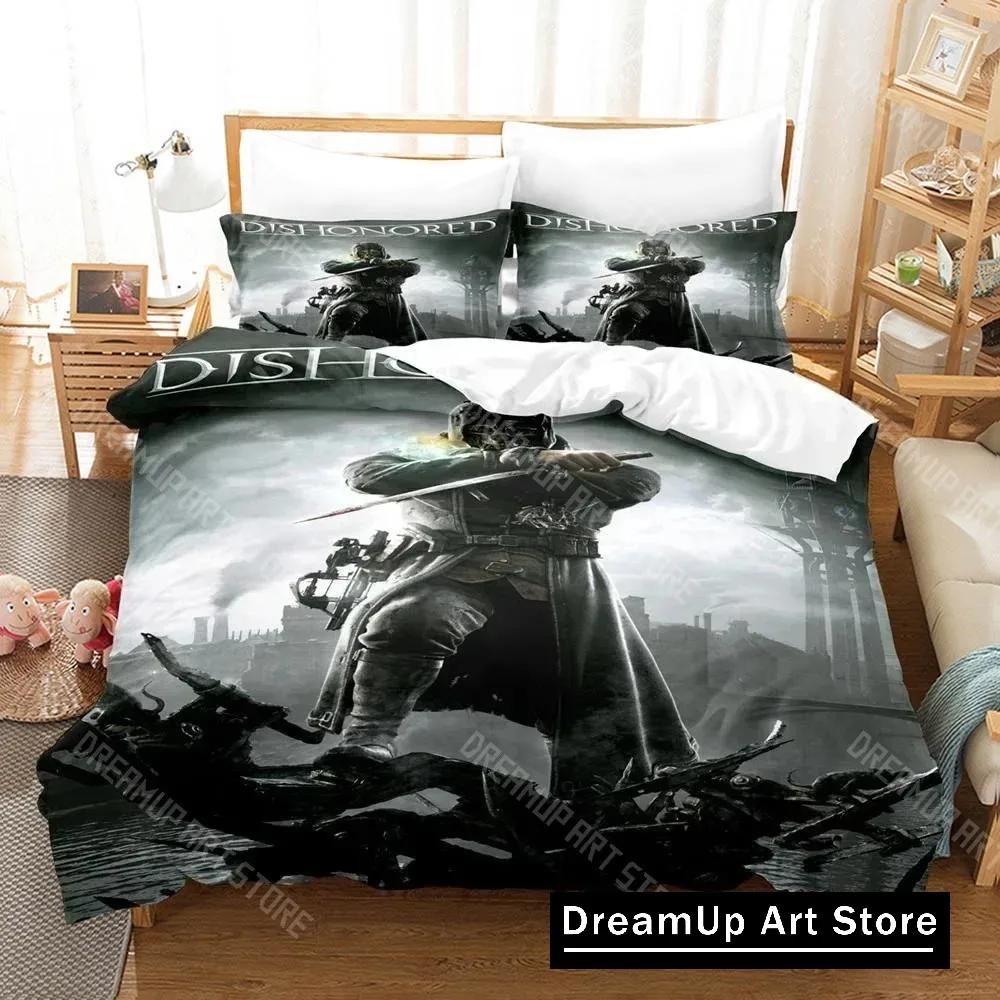 3D Printed Game Bed Sheet Sets Dishonored Bedding Set Single Twin Full Queen King Size Bed Set Adult Kid Bedroom Duvetcover