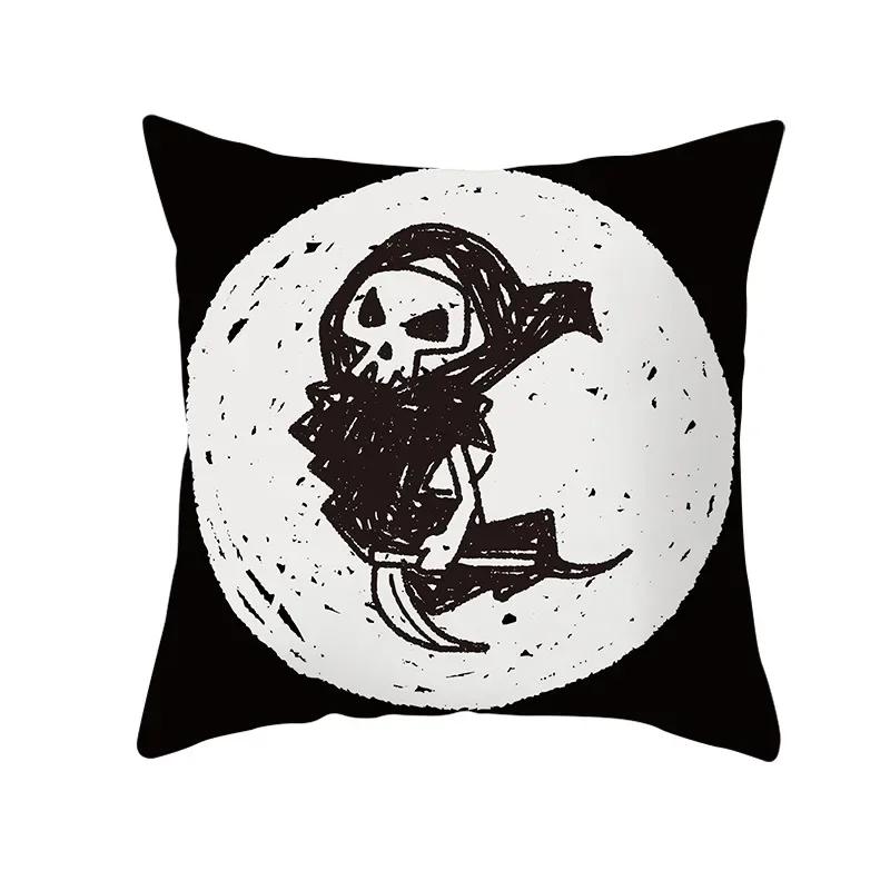 Home Decor Halloween Skull Pillowcase Sofa Cover Pillow Cover Car Cushion Cover Throw Pillow Case 18X18 Inches Funda De Almohada