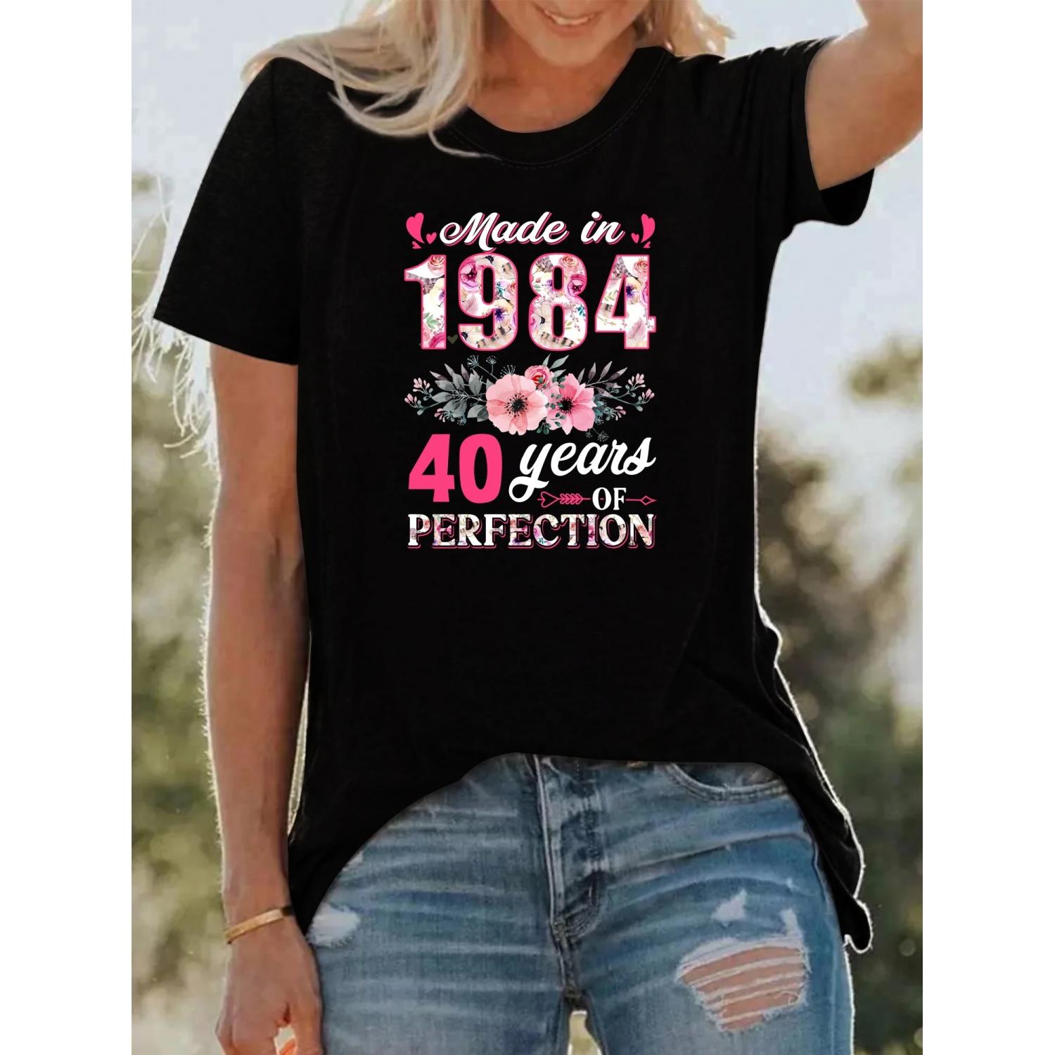 

letter print t-shirt, short sleeve crew neck casual top for summer & spring, women s clothing. S чёрный