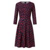Women's Floral Vintage Dress Elegant Midi Evening Dress 3/4 Sleeves
