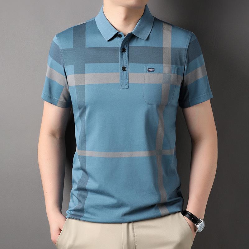 Young and Middle-aged Casual Lapel Half-sleeved Men's Cotton T-shirt Summer Breathable Thin Short-sleeved Polo Shirt