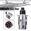 1/2/3pcs 12V 7 Pin Trailer Plug Socket Durable 7 Pin Aluminium Alloy Plug Trailer Truck Towing Electrics 12V Connector EU Plug
