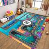 Kids Play Rug with Road Map City Scene Pattern Non Slip Educational Floor Mat for Children's Room Playroom Decor