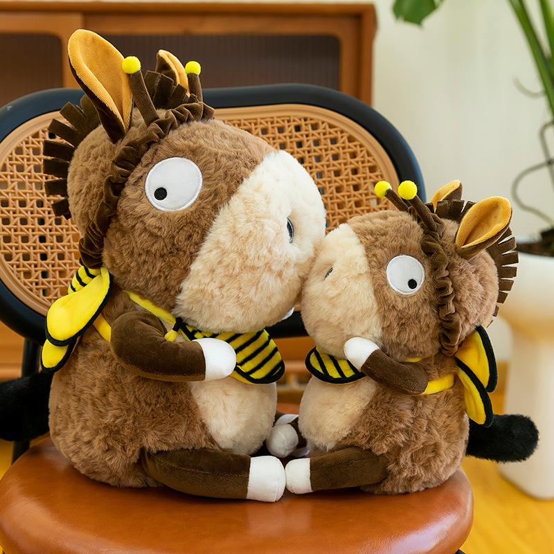 New Model Transformed Into Bee Donkey Plush Toy Cute Little Donkey Doll Birthday Gift Doll