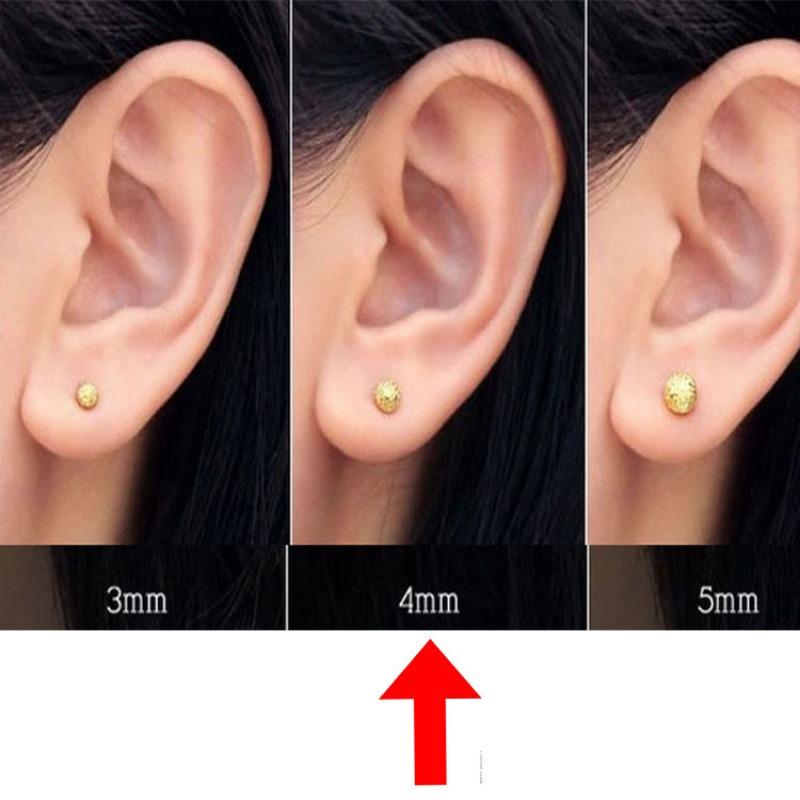 Matte Gold Stud Earrings for Women Round Bead Earrings Gold Plated Unisex Classic Style Versatile Gift Kosher Jewelry Accessories