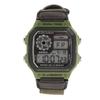 Digital Sport Watch Canvas Strap Luminous Waterproof Retro Sport Watch for Outdoor Sports
