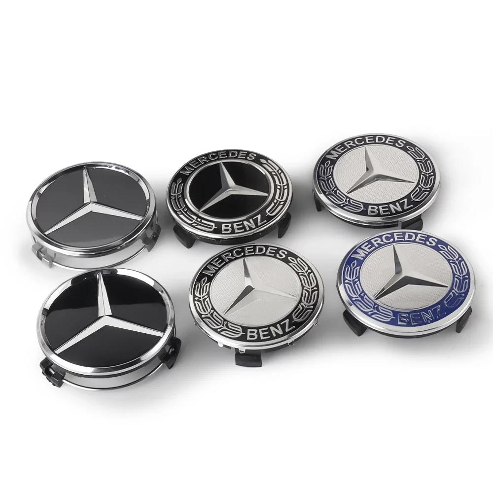 CJXO1 4pcs 75mm car wheel hub center cover replacement cover modification parts suitable for Mercedes Benz C200 C260 E260 E300L W210